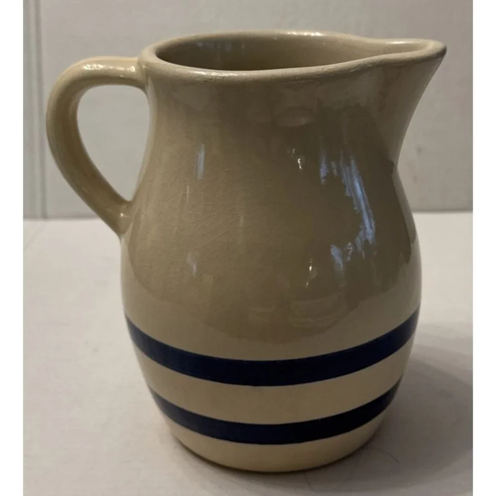 Roseville Pottery Pitcher Amish 1 Qt. Robinson Ransbottom Vintage Ohio Signed 6